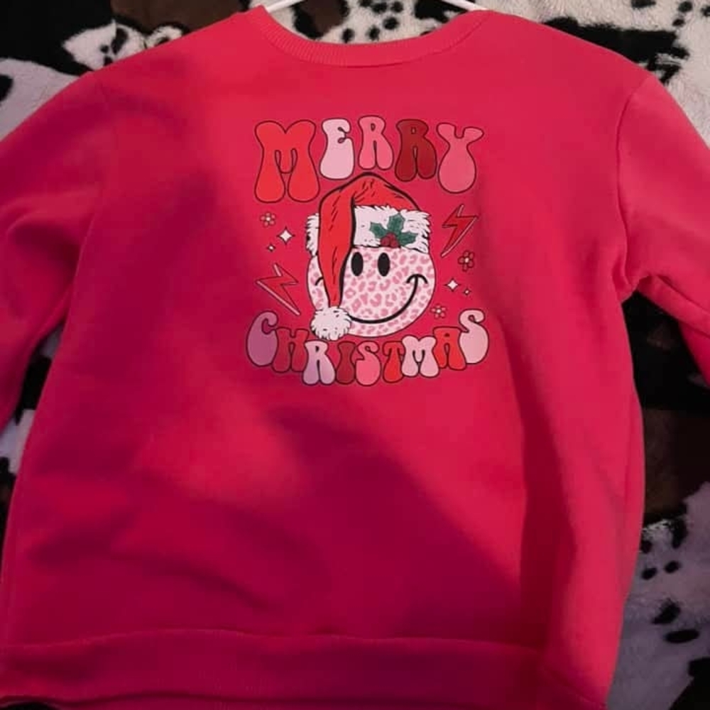 Merry Christmas Pink Sweatshirt